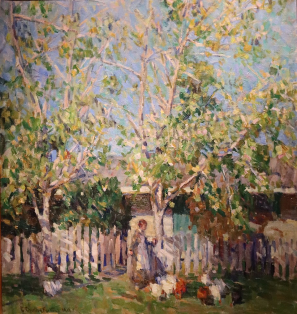 <strong>&ldquo;Feeding Chickens, Monterey&rdquo; from the Crocker Art Museum is included in the current exhibition at Dixon Gallery.</strong>&nbsp;(Courtesy Dixon Gallery &amp; Gardens)