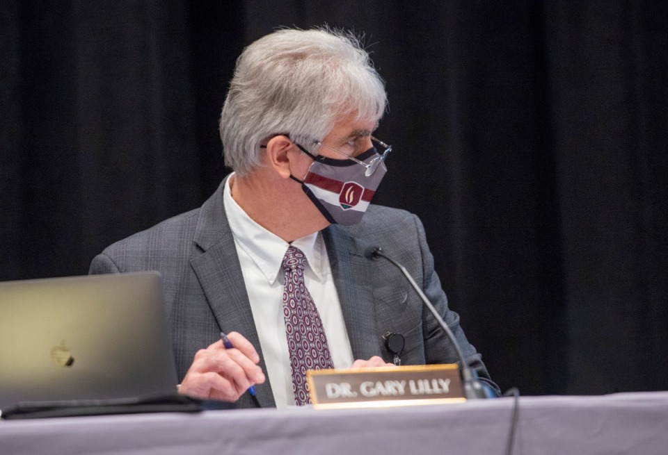 <strong>Collierville Schools superintendent Dr. Gary Lilly at a Board of Education meeting, February 24, 2021.</strong> (Greg Campbell/Special for The Daily Memphian file)