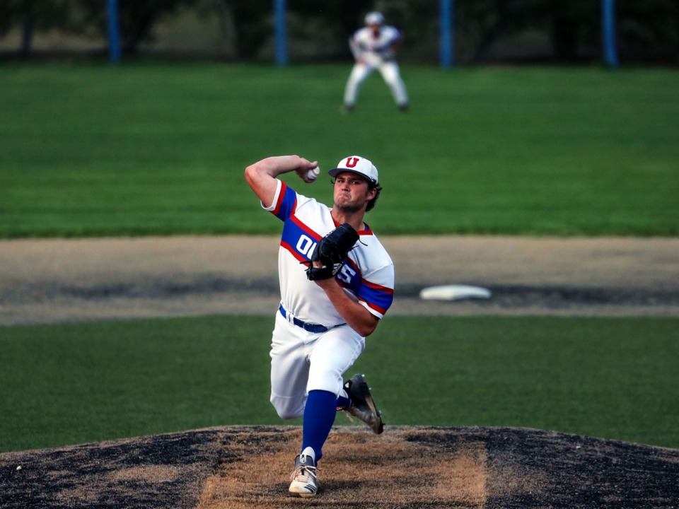 <strong>Memphis University School pitcher Nash Stewart throws the ball during a April 6, 2021, home game against St. Benedict.</strong> (Patrick Lantrip/Daily Memphian)