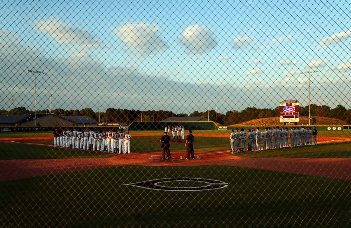 <strong>Collierville High School christened its new baeball diamond before the April 13 game against Arlington.</strong> (Patrick Lantrip/Daily Memphian)