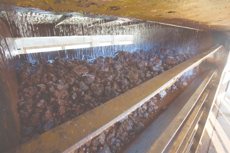 <strong>Water pumped from Memphis Sand aquifer runs through layers of koke stones in one of the aerators at MLGW's Sheahan pumping station. </strong>(Daily Memphian file)