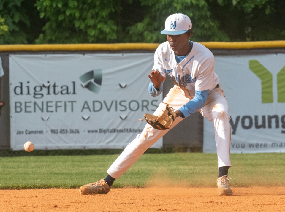 <strong>Northpoint shortstop James Smith, Jr. snags a ground ball during their game against ECS at St. George's Independent School, Monday, May 10, 2021.</strong> (Greg Campbell/Special to The Daily Memphian)