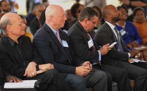 <strong>Officials including U.S. Rep. Steve Cohen of Memphis (from left), City of Memphis COO Doug McGowen and THDA executive director Ralph Perrey were on hand Monday, Sept. 24, as local leaders formally kicked off construction of the first two phases of the South City mixed-income, mixed-use development.</strong>&nbsp;<strong>A total of 420 units of public housing at Foote Homes is to be replaced with 600 units, including a 100-unit senior citizens building.</strong> (Patrick Lantrip/Daily Memphian)