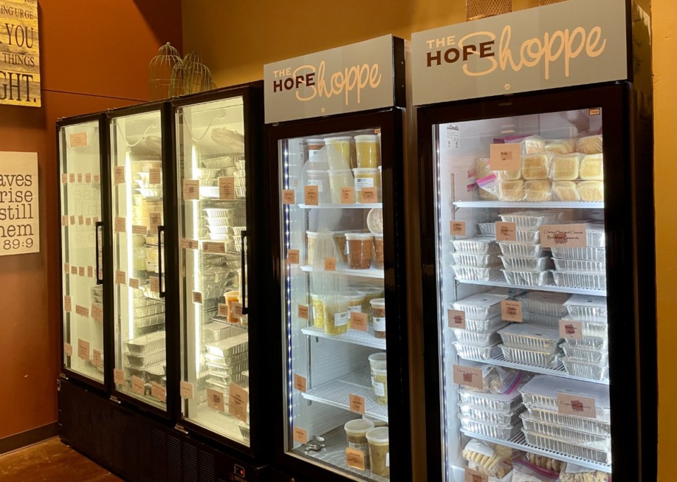 <strong>Hope Shoppe is stocked with frozen meals, bread, cookies, soups, dips and sauces ready to go.</strong> (Jennifer Biggs/Daily Memphian)