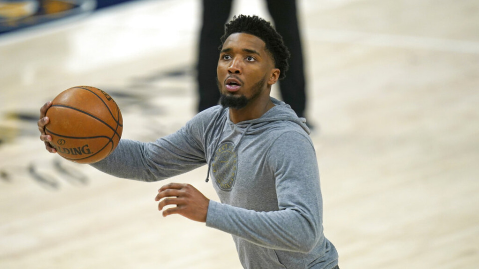<strong>Utah Jazz guard Donovan Mitchell warms up before the start of their NBA basketball game against the Memphis Grizzlies Sunday, May 23, 2021, in Salt Lake City. Mitchell missed Game 1 of Utah&rsquo;s first-round playoff series against the Memphis Grizzlies.</strong> (AP Photo/Rick Bowmer)