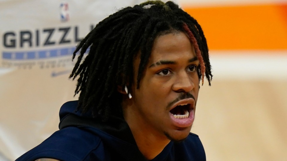 <strong>Is Grizzlies guard Ja Morant fired up for Game 2? Appears he is.</strong> (Rick Bowmer/AP)