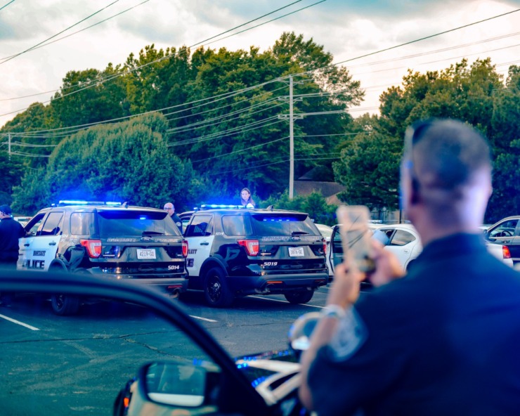 <strong>Hundreds of police officers across Shelby County gathered in the parking lot of Hope Presbyterian Church before driving a 40-mile route around Memphis in honor of officer Christopher Scott &ldquo;Scotty&rdquo; Triplett. Triplett was killed last week after he was struck by a car while riding his motorcycle in a motorcade near Hickory Hill.</strong> (Houston Cofield/Special To The Daily Memphian)