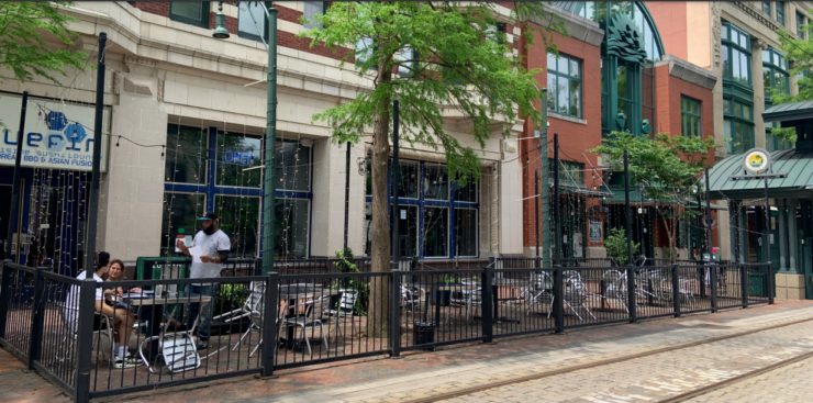 <strong>Bluefin restaurant, 135 S. Main, plans to cover its patio with a royal blue awning.</strong> (Credit: DMC)