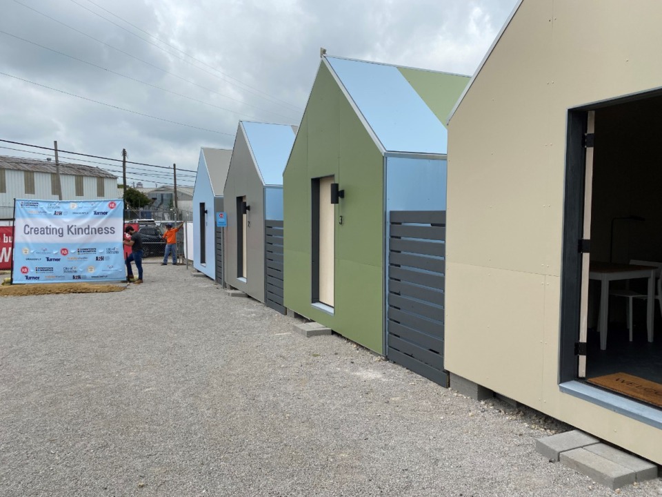 <strong>A row of five&nbsp;&ldquo;Hospitality Studios&rdquo; are the latest additions to the intake area for those in homelessness next to the site of the women&rsquo;s shelter.</strong> (Daily Memphian/Bill Dries)