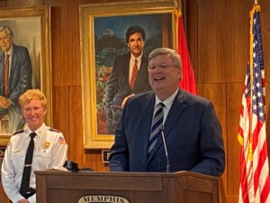 <strong>&ldquo;We have a plan and we believe it is a good plan. We just don&rsquo;t have enough money,&rdquo; Memphis Mayor Jim Strickland said Wednesday, June 23, of new White House guidance that allows the use of federal ARPA funds to fight violent crime.</strong> (Bill Dries/Daily Memphian)