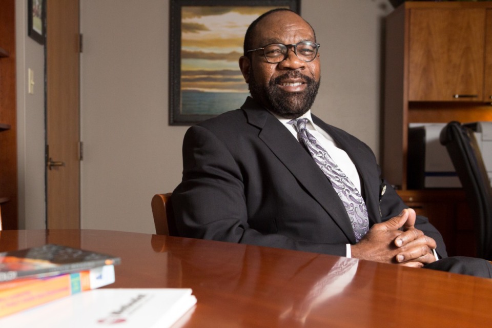 <strong>Under the new agreement, sources say, Methodist president and CEO Michael Ugwueke, seen here in 2015, would have control of the Le Bonheur physician&nbsp;group&rsquo;s budget and operations.</strong> (Dailiy Memphian file)