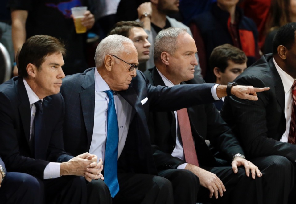 <strong>Larry Brown, seen here in 2019, is the only coach to win an NCAA championship and an NBA title.</strong> (Tony Gutierrez/AP file)