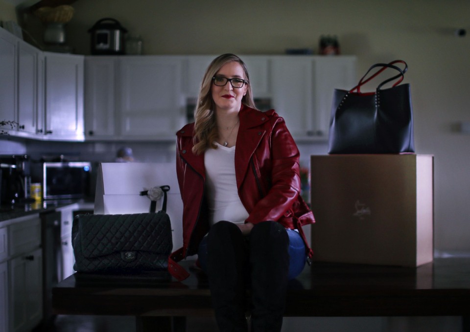 <strong>Amanda Bass (shown in her Somerville, Tennessee, home) recently launched Got It In The Bag, a personal shopping company that focuses on getting hard-to-find luxury handbags for customers.</strong> (Patrick Lantrip/Daily Memphian)