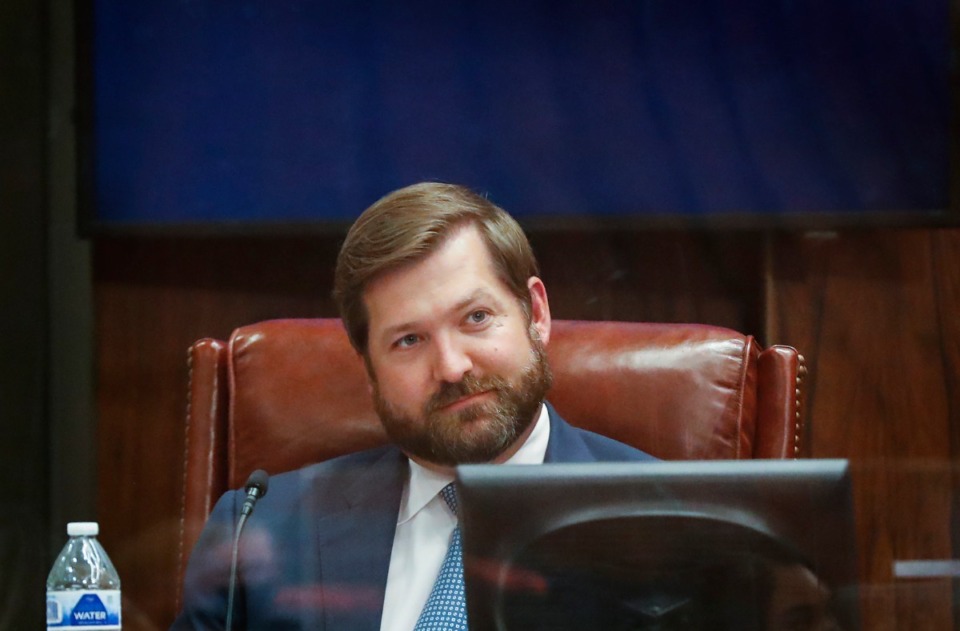 <strong>City Council member Chase Carlisle, shown at a council session on May 18, said the former police precinct on Union Avenue east of McLean Boulevard is a key piece of commercial real estate.</strong> (Mark Weber/Daily Memphian file)