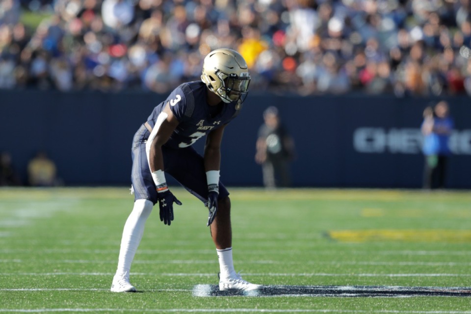 <strong>Cameron Kinley, seen here as a Navy cornerback in 2019, has been granted a deferment and will be allowed to attend NFL tryouts at the end of the month.</strong> (AP file)