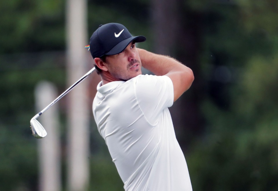 <strong>Brooks Koepka eyes his drive on the fourth hole during the final round of the WGC-FedEx St. Jude Invitational in Memphis on Aug. 2, 2020.</strong> (Patrick Lantrip/Daily Memphian)
