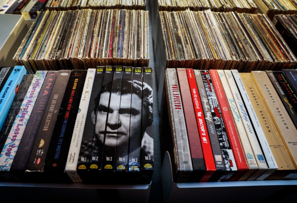 <strong>The Memphis Listening Lab, on Wednesday, July 7, 2021, will soon open the in Crosstown Concourse. The new public space hails tens of thousands of vinyl records, CDs, and books, as well as listening stations and a recording booth.</strong> (Mark Weber/The Daily Memphian)