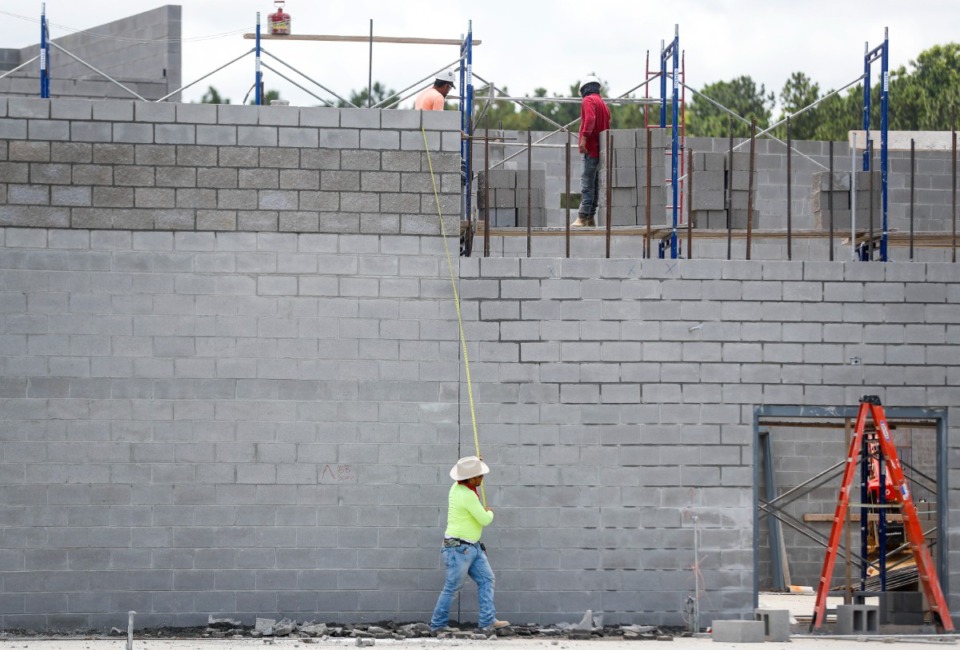 <strong>Construction continues on the new Lakeland Prep high school buildings on Wednesday, July 7.</strong>&nbsp;<strong>The $40 million wing is adjacent to the existing Lakeland Middle Preparatory School constructed five years ago.</strong>&nbsp;(Mark Weber/Daily Memphian)