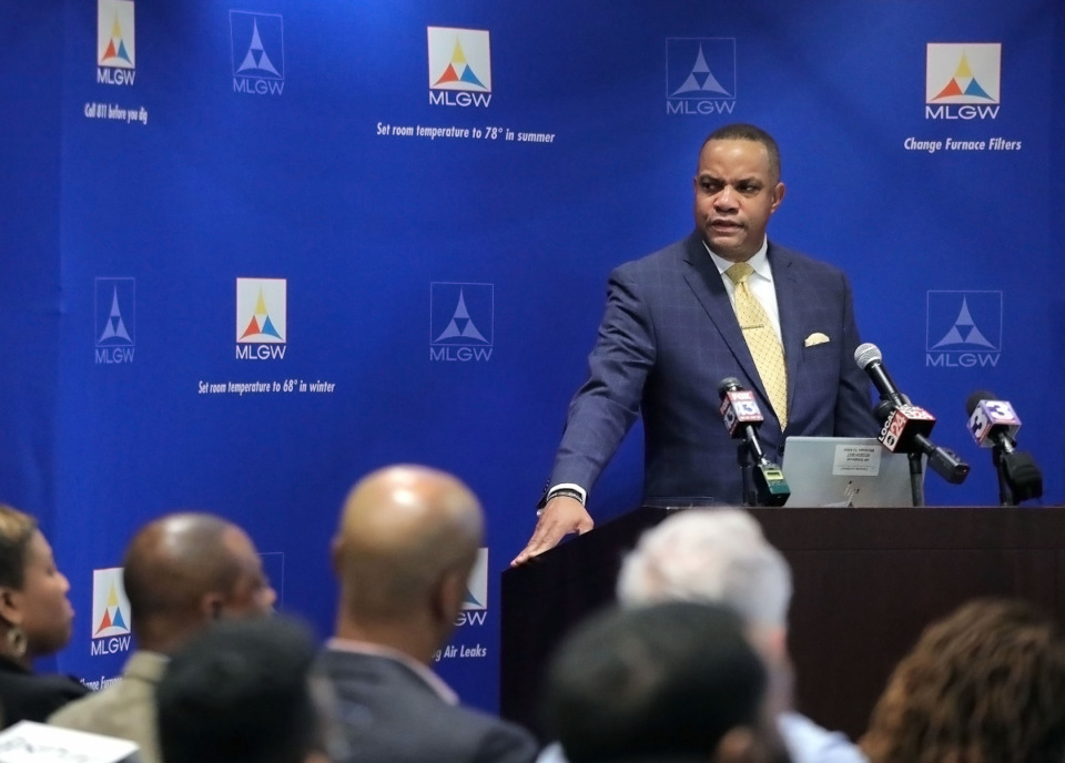 <strong>MLGW president and CEO J.T. Young (in a file photo) delivers the &ldquo;State of MLGW&rdquo; address by at the utility's Downtown Memphis headquarters Feb., 19, 2020.</strong> (Patrick Lantrip/Daily Memphian)