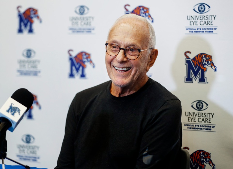 <strong>New University of Memphis assistant basketball coach Larry Brown speaks during a press conference on Monday, July 12, 2021.</strong> (Mark Weber/The Daily Memphian)