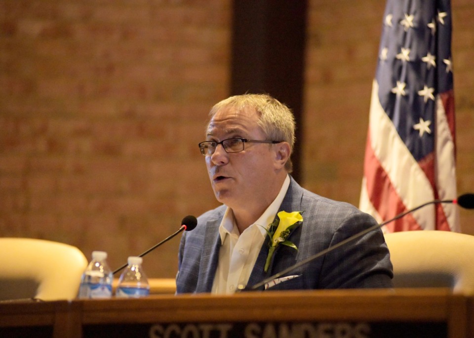<strong>Mayor of Germantown, Mike Palazzolo, speaks at a Germantown Board of Mayor and Aldermen meeting.</strong>&nbsp;(Houston Cofield/Special To The Daily Memphian )