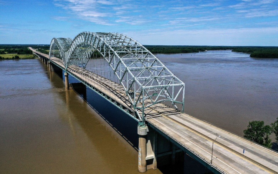 <strong>The I-40 bridge sits empty May 12, while TDOT crews assess the damage.</strong> (Patrick Lantrip/Daily Memphian file)