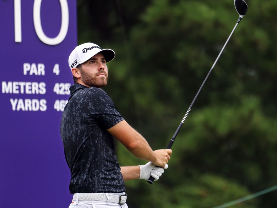 <strong>Matthew Wolff tees off on the 10th hole at the WGC FedEx-St. Jude Invitational at TPC Southwind in Memphis, Tennessee Aug.6, 2021.</strong> (Patrick Lantrip/Daily Memphis)