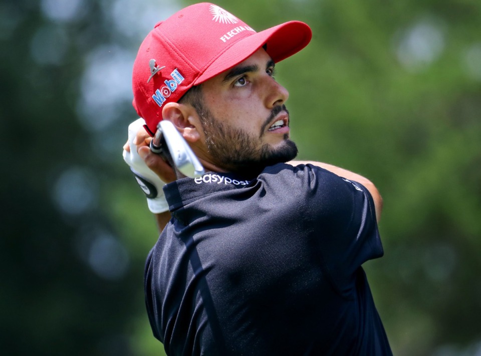<strong>Abraham Ancer tees off on the third day of the WGC FedEx-St. Jude Invitational at TPC Southwind, Saturday.</strong>&nbsp;<strong>Ancer was born in Texas but lived in Mexico until he was 15. Then his dad decided to move them back to Texas so his son could develop his golf game.</strong><span class="Apple-converted-space">&nbsp;</span>(Patrick Lantrip/Daily Memphian)