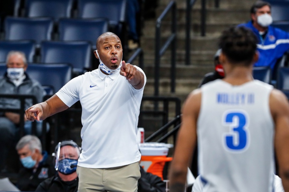 <strong>Tigers head coach Penny Hardaway during action against UCF on Wednesday, Feb. 3, 2021.</strong> (Mark Weber/The Daily Memphian file)