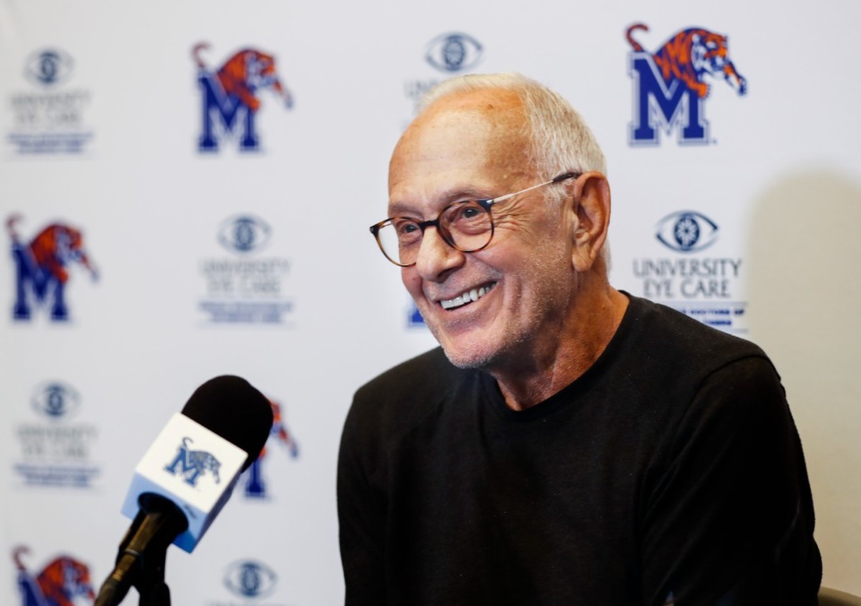 <strong>New University of Memphis assistant basketball coach Larry Brown speaks during a press conference on Monday, July 12, 2021. </strong>(Mark Weber/The Daily Memphian)