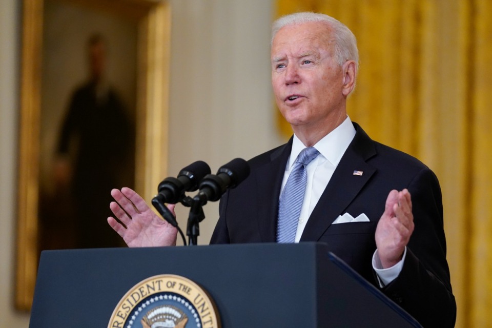 <strong>President Joe Biden speaks about Afghanistan from the East Room of the White House on Aug. 16, 2021, in Washington.</strong> (Evan Vucci/AP)