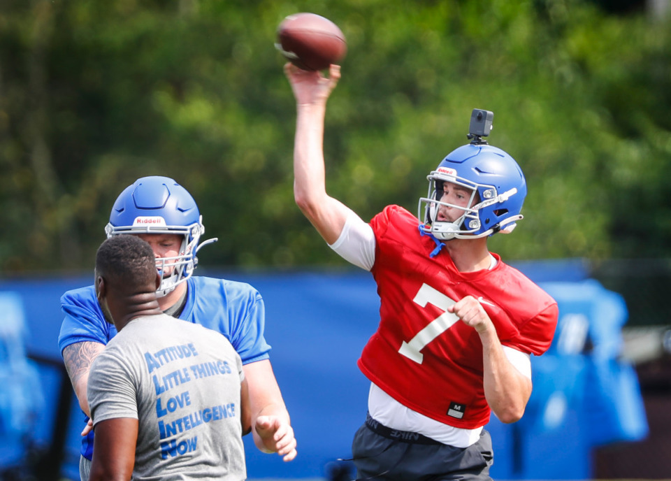 <strong>Memphis quarterback Grant Gunnell (in file photo) was not seen practicing on Wednesday, Aug. 18, and his status is day to day. </strong>(Mark Weber/The Daily Memphian file)