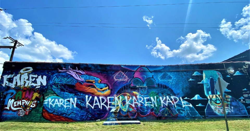 <strong>Four murals in Uptown were damaged. The&nbsp;&ldquo;Karen&rdquo; on the left was original to that mural, but the rest were not.</strong> (Tom Bailey/Daily Memphian)