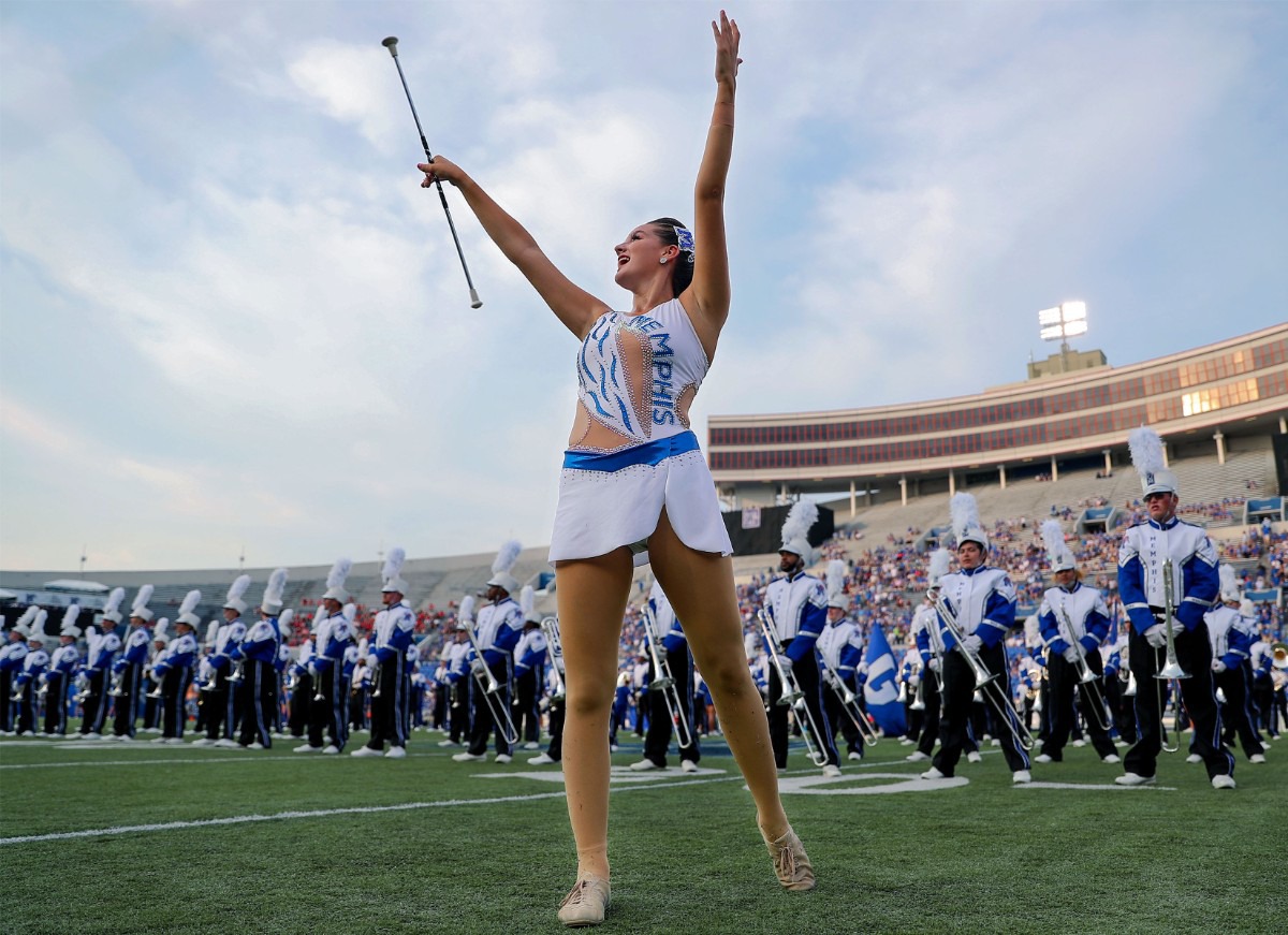 <strong>The University of Memphis band performs before a Sept. 4, 2021 game against Nicholls State at Liberty Bowl Memorial Stadium.</strong> (Patrick Lantrip/Daily Memphian)