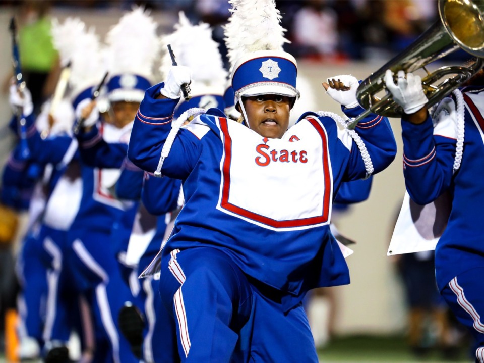 <strong>Members of the Tennessee State band perform at the halftime at Liberty Bowl Memorial Stadium. </strong>(Patrick Lantrip/Daily Memphian)