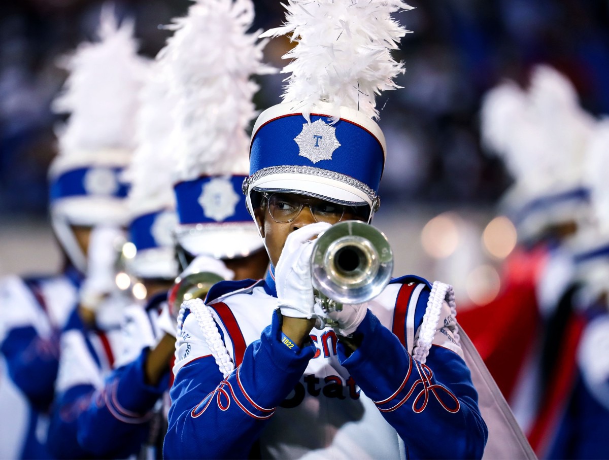 <strong>The Tennessee State band performs at the halftime during the Southern Heritage Classic.</strong> (Patrick Lantrip/Daily Memphian)