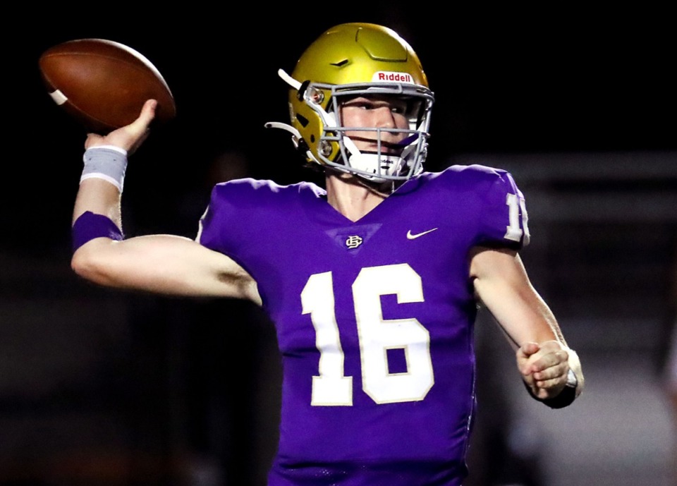 <strong>CBHS quarterback Jack McLaughlin (16) passes the ball during the Sept. 17 game against Briarcrest.</strong> (Patrick Lantrip/Daily Memphian)