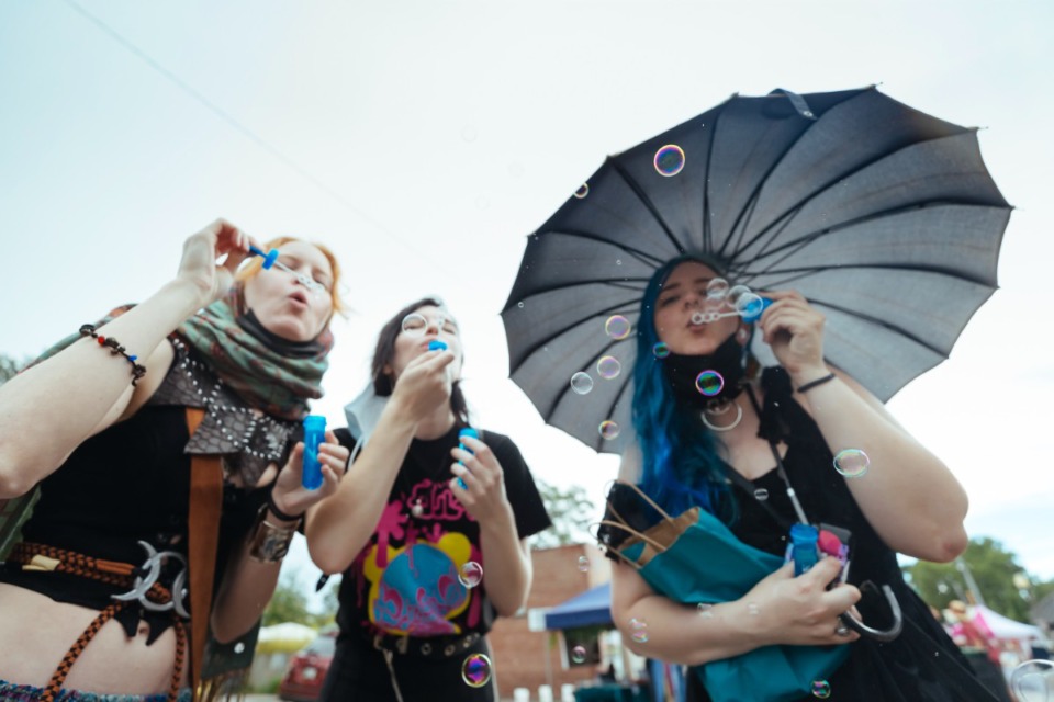 <strong>Festival goers blow bubbles at the Cooper-Young Festival.</strong> (Ziggy Mack/Special to The Daily Memphian)