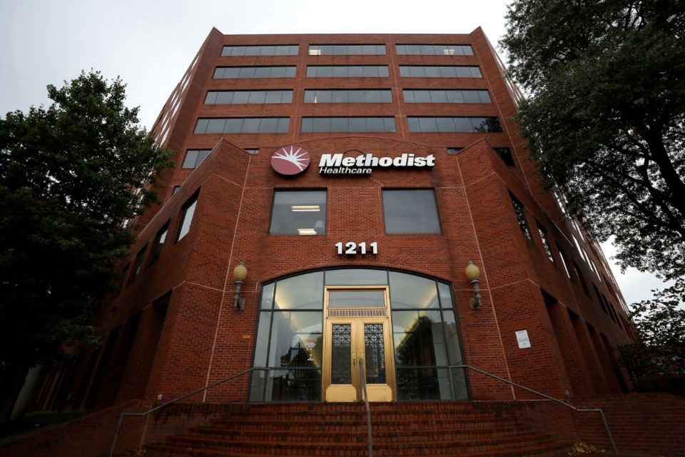 <strong>The Methodist Healthcare administration building at the corner of Union Avenue and Bellevue Boulevard on Oct. 15, 2020.</strong> (Patrick Lantrip/Daily Memphian)