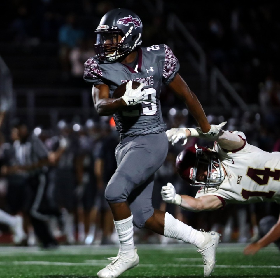 <strong>Collierville High School running back Troy Martin (29), seen here Sept. 25, is in the top 10 this week for average rushing yards per game.</strong> (Patrick Lantrip/Daily Memphian)