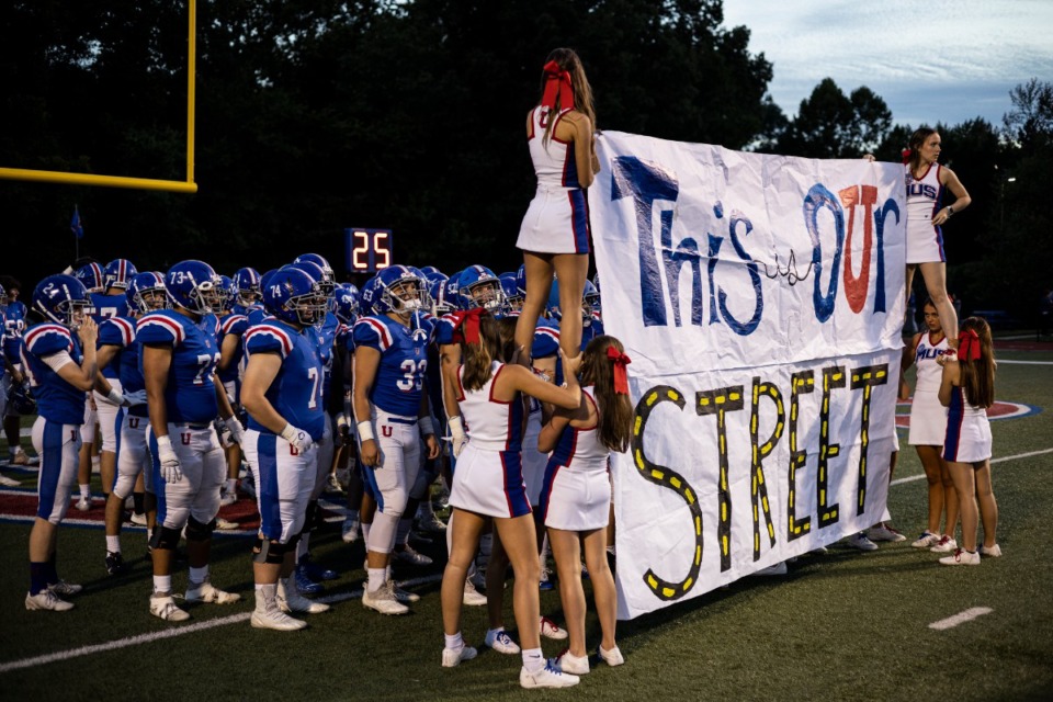 <strong>MUS&rsquo; football team prepares to take the field before the start of Friday night&rsquo;s game against Ridgeway.</strong> (Brad Vest/Daily Memphian)
