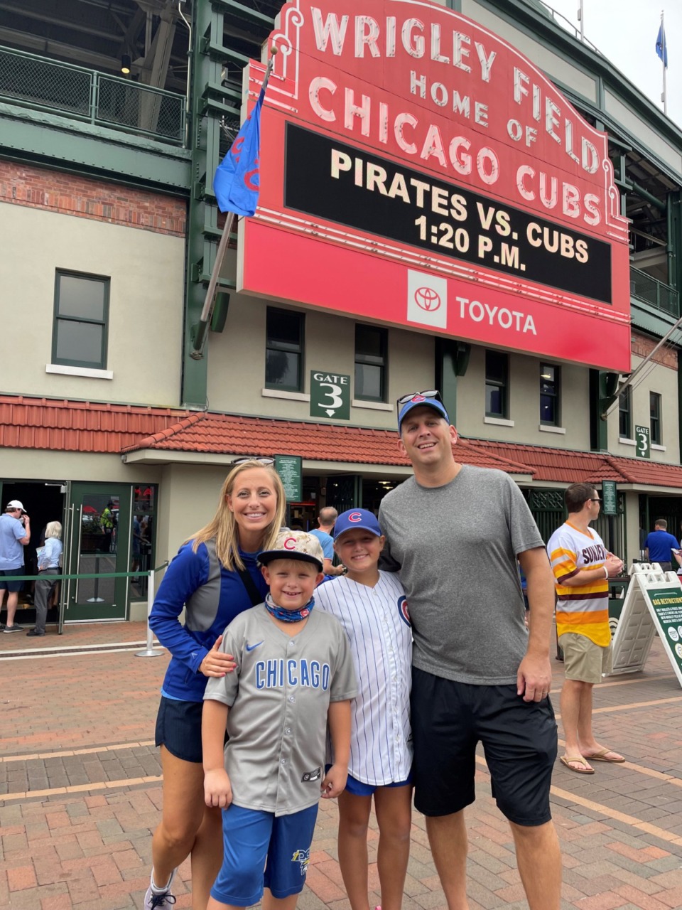 <strong>The Storie family &mdash; mom Jane, son Andrew, daughter Emily, and dad James&nbsp;&mdash; went to Chicago in September to see their beloved Chicago Cubs play. Jane had a mild case of coronavirus a year ago, but is still experiencing&nbsp;&ldquo;Long COVID&rdquo; symptoms.</strong> (Storie Family photo)