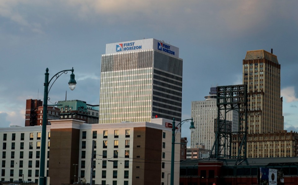 <strong>First Horizon Bank&rsquo;s Downtown Memphis headquarters on Wednesday, Nov. 6, 2019.</strong>&nbsp; (Mark Weber/Daily Memphian file)