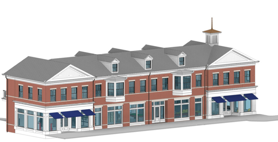 <strong>Boyle Investment Co. proposed traditional Colonial architecture for the front buildings of Viridian, but the commissioners asked them to seek other designs. Les Binkley, Boyle vice president, said his team will propose another traditional design next month.&nbsp;</strong>(Courtesy Fleming Architects)