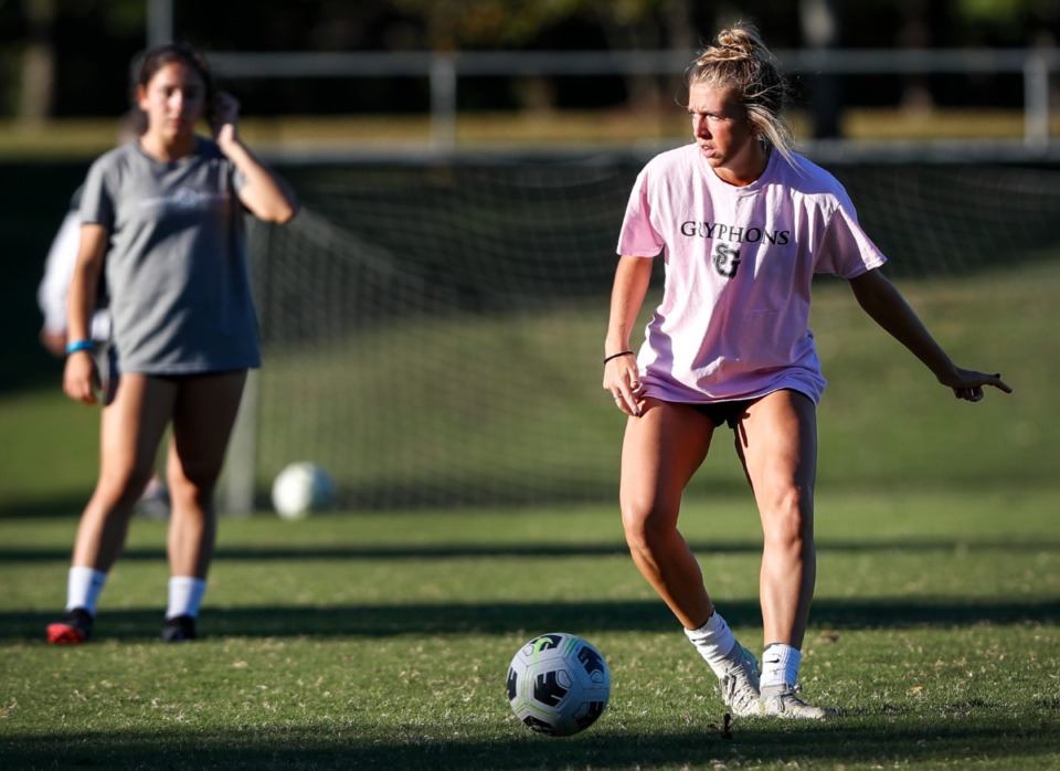 <strong>St. George's soccer player Brenlin Mullaney takes part in drill during practice on Monday, Oct. 25, 2021.</strong> (Mark Weber/The Daily Memphian)