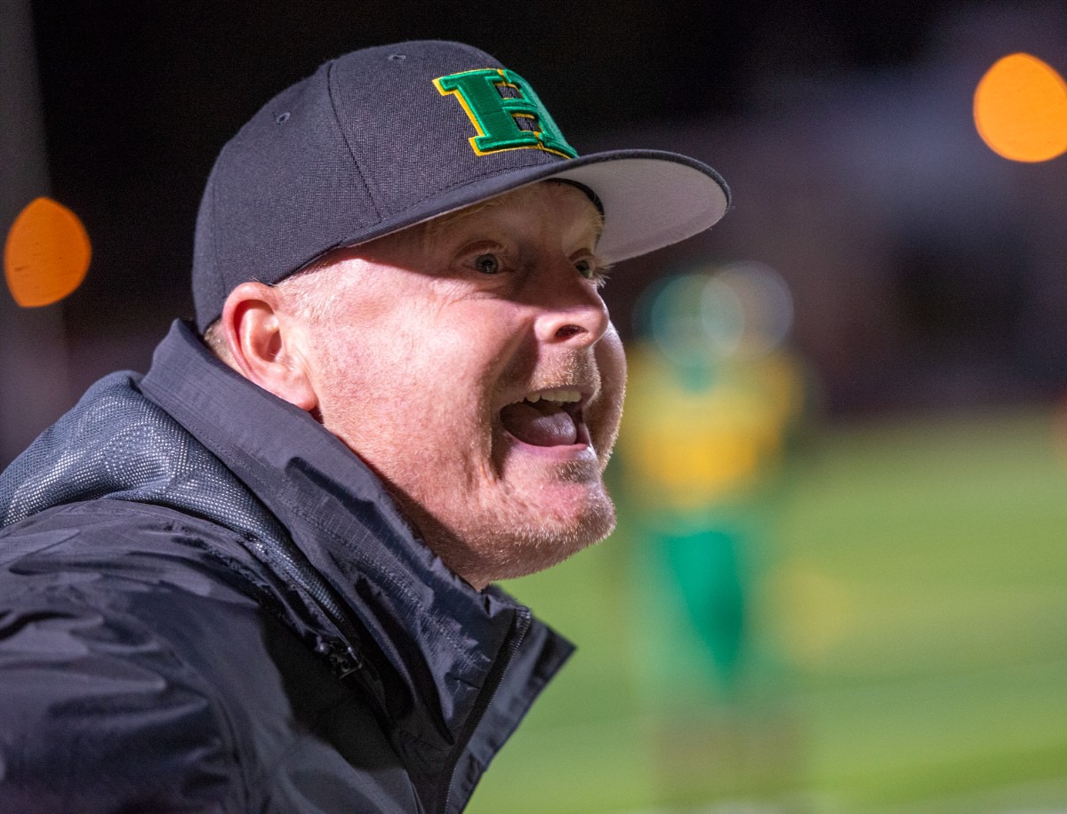 <strong>Central head coach Major Wright gets the referee's attention during the Region 8-5A championship game against Munford on Oct. 29 at Crump Stadium.</strong> (Greg Campbell/Special to The Daily Memphian)