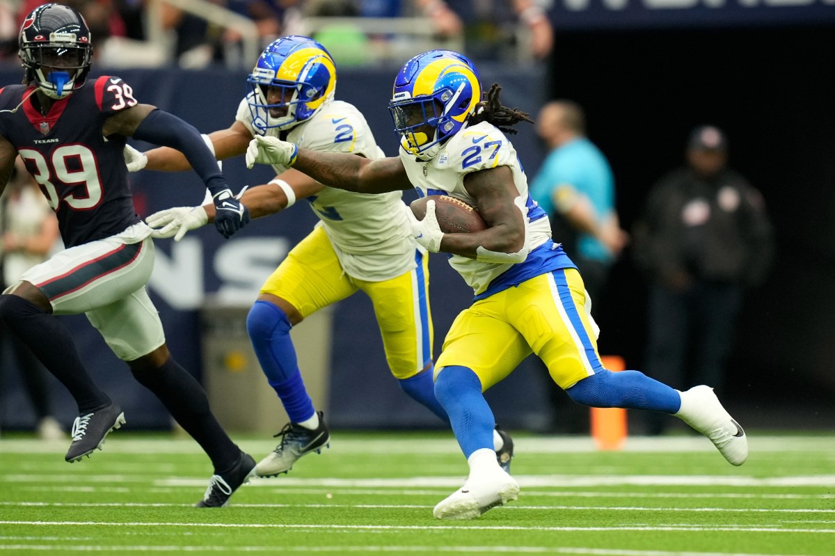 Los Angeles Rams running back Darrell Henderson (27) runs past