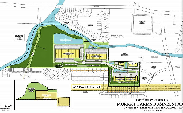 <strong>This concept plan for the Murray Farms Business Park was submitted to the Land Use Control Board in July.</strong>&nbsp;(Credit: Tennessee Westminster Corp.)