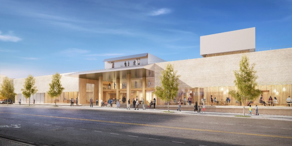<strong>A rendering details the Front Street entry of the proposed new Memphis Brooks Museum of Art Downtown.</strong> (&copy; Herzog &amp; de Meuron)