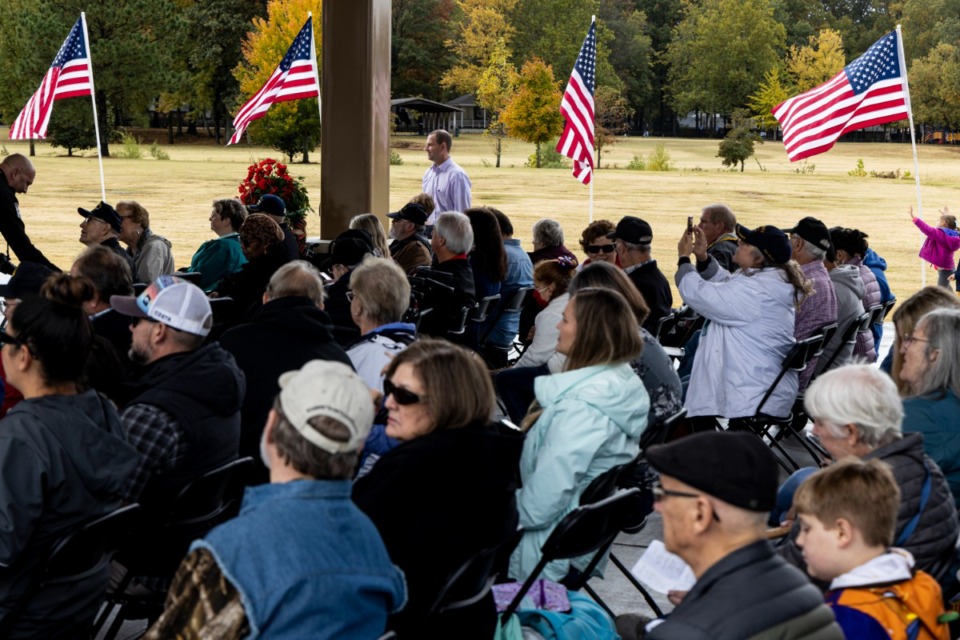 <strong>At least 200 people gathered for Bartlett's annual Veterans Day ceremony at Veterans Park on Thursday, Nov. 11.</strong> (Brad Vest/Special to the Daily Memphian)